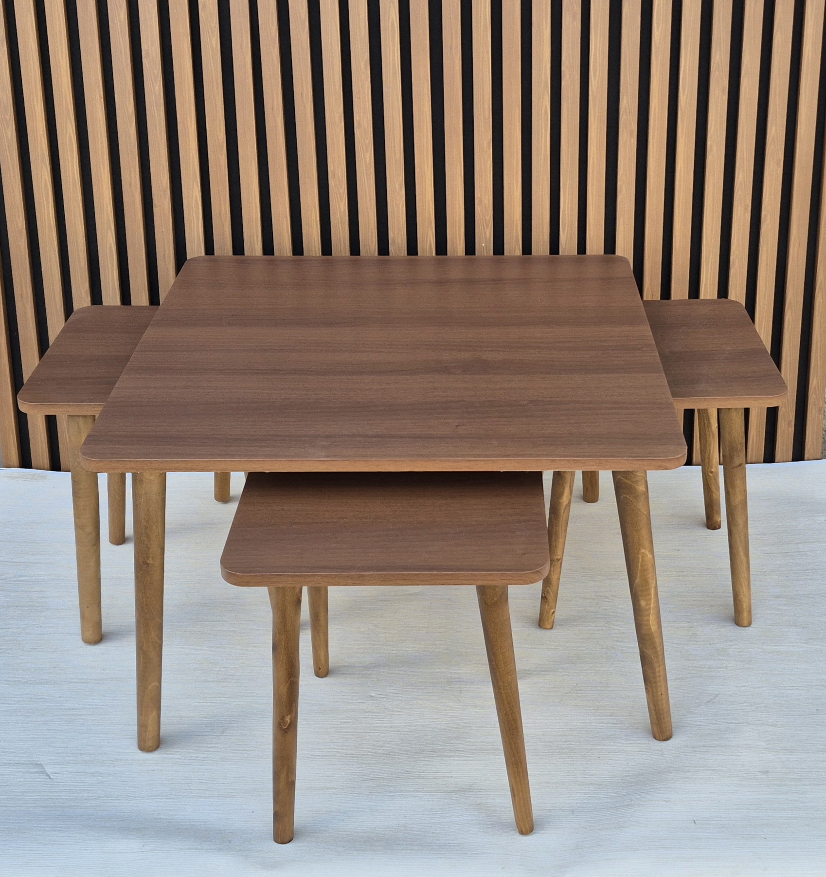 میز جلو مبلی و عسلی مربع 4 تیکه قهوه ای