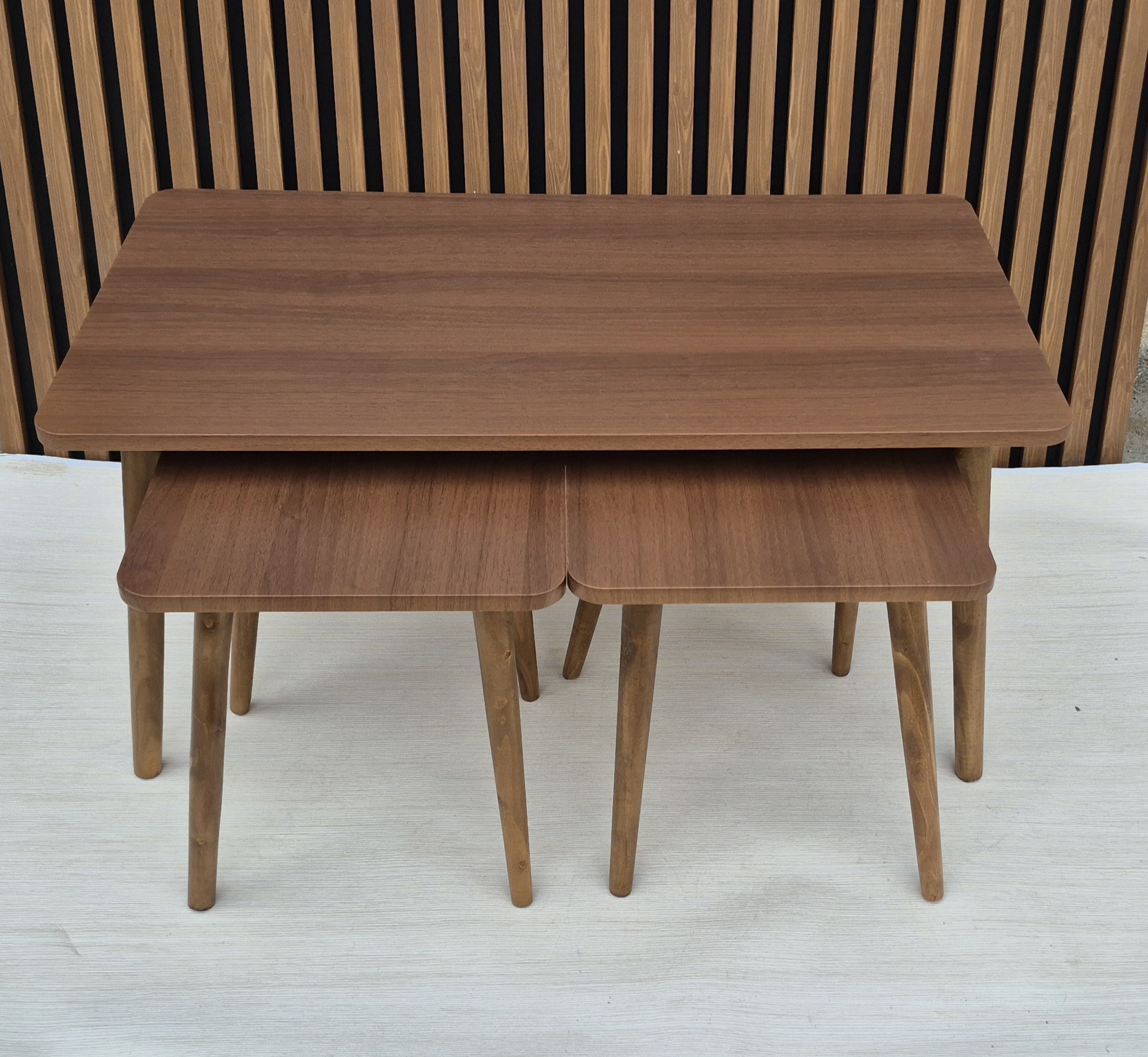 میز جلو مبلی و عسلی مستطیل 3 تیکه قهوه ای